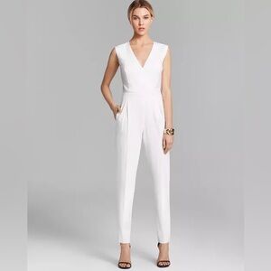 Trina Turk ivory sleeveless jumpsuit v neckline size 4